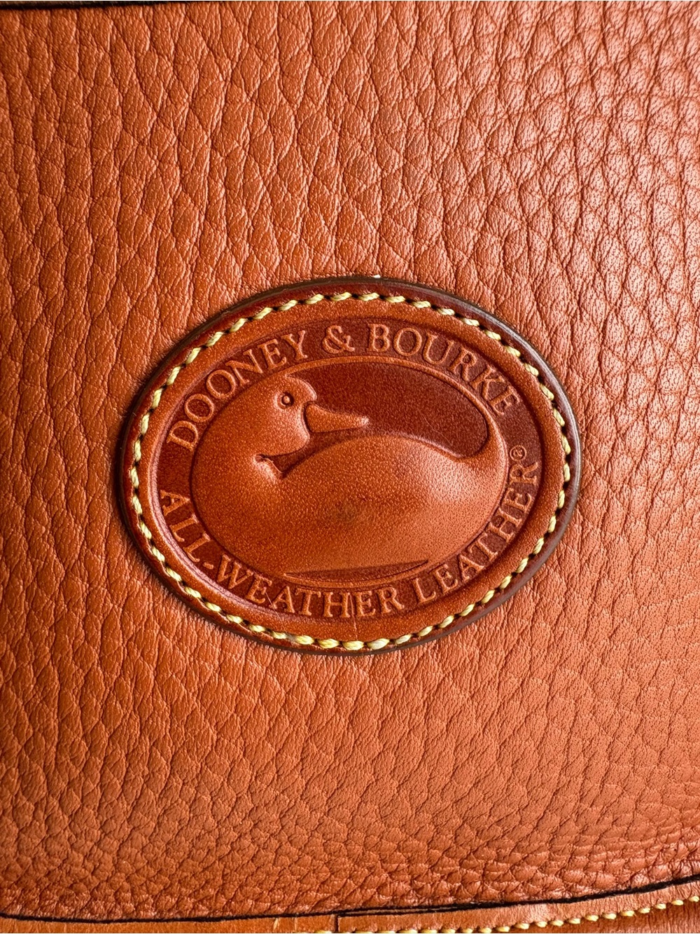 Dooney & Bourke awl British Tan Leather mini Outback Square Crossbody Bag - Picture 7 of 16